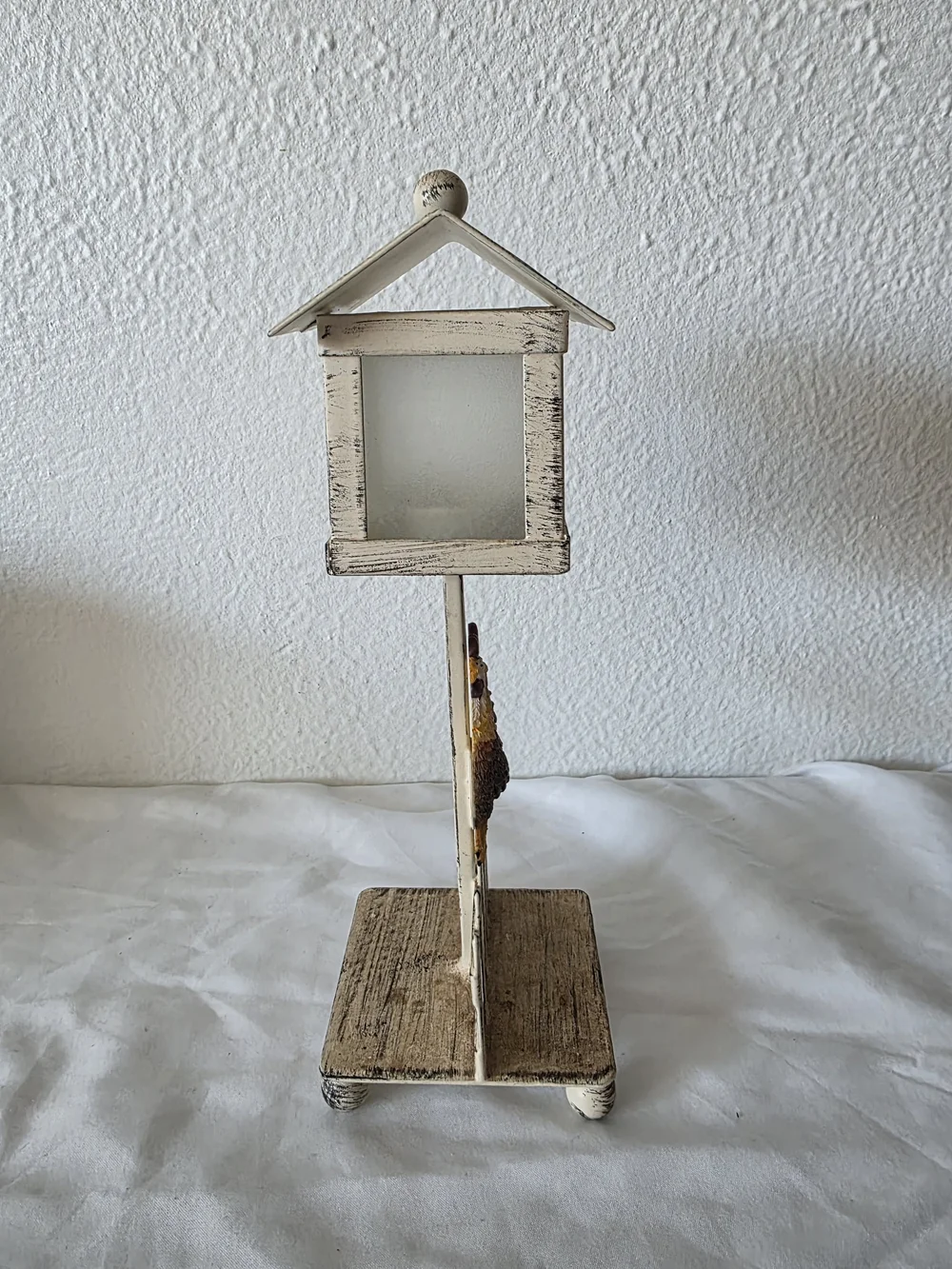 Vintage Rooster Picket Fence Tealight Lantern